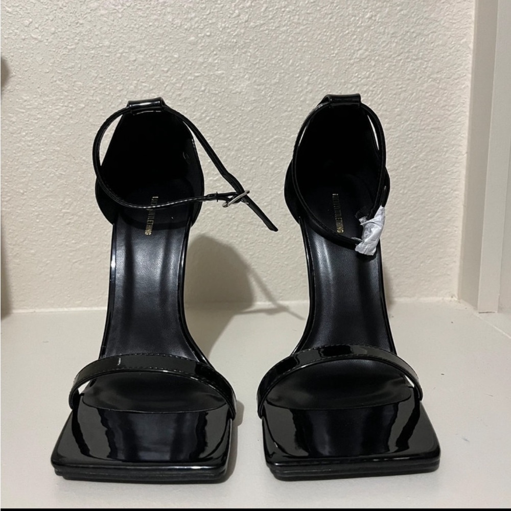 PLT Black platform suede heel